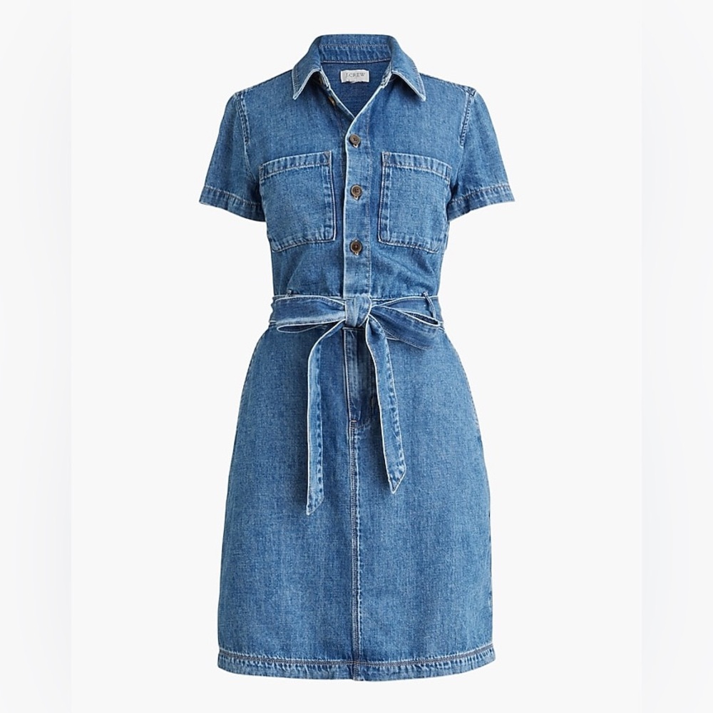 J.crew Denim Button-Up Dress with Belt